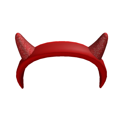 Glitter Devil Horn Headband - Red