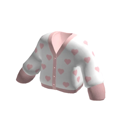 🍀Oversized Heart Pattern Cardigan (Pink)