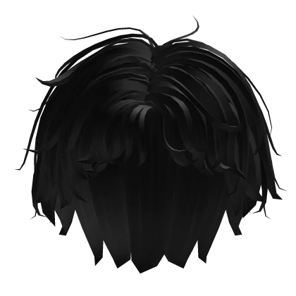 messy emo black anime boy hair