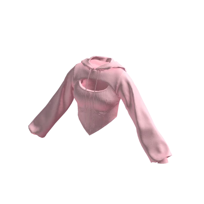 Cropped Corset Hoodie Pink