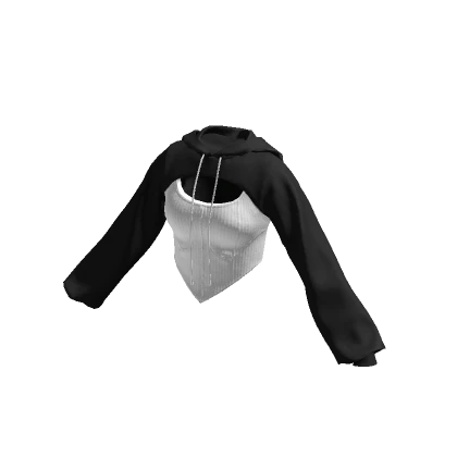 Cropped Corset Hoodie Black & White