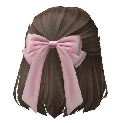 Soft Short Half up Hair w/ Bow (Brown)