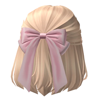 Soft Short Half up Hair w/ Bow (Blonde)