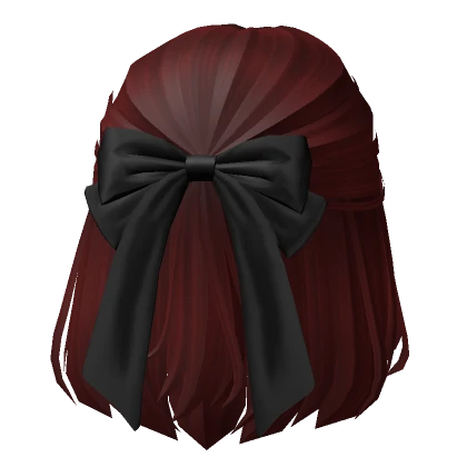 Soft Short Half up Hair w/ Bow (Red)