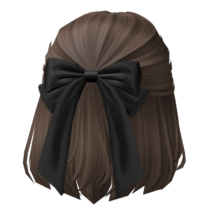 Soft Short Half up Hair w/ Bow (Brown)