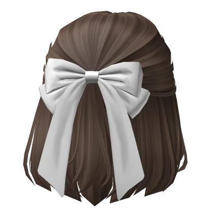 Soft Short Half up Hair w/ Bow (Brown)