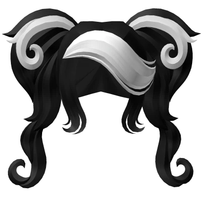 Black and White Swirly Pigtails
