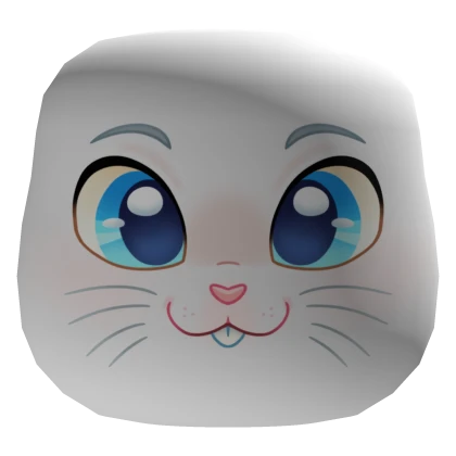 White Easter Bunny Head Face