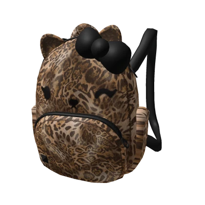 Leopard Kitty Backpack / Black