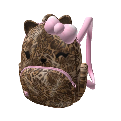 Leopard Kitty Backpack / Pink