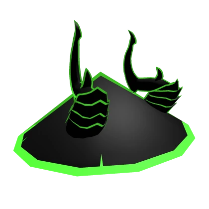 Cartoony Green Devil Horn Samurai Ninja Hat