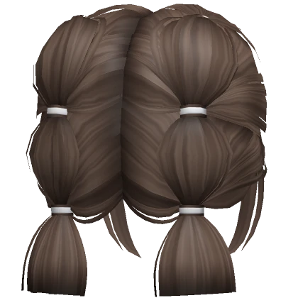 Soft Bubble Braid Short Pigtails (Brown)