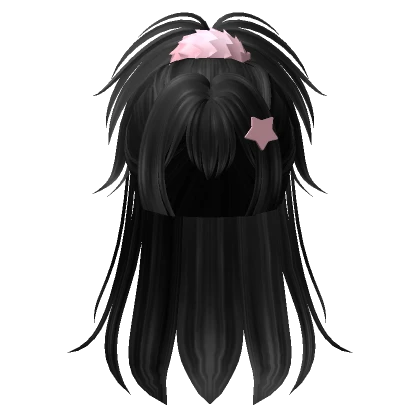 Messy Cute Ponytail with Hair clip in Black