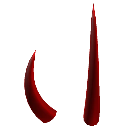 Blood Red Assymetrical Oni Horns