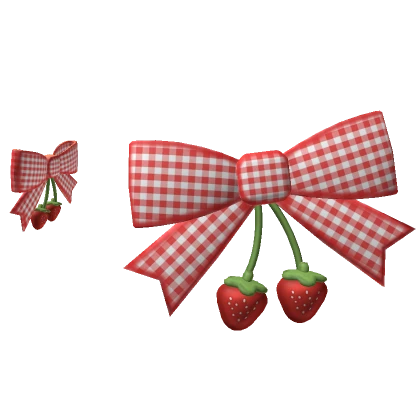 red cute bow ribbon strawberry hairclips spring