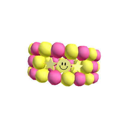 3.0 Pink & Yellow Preppy Pearl Armband