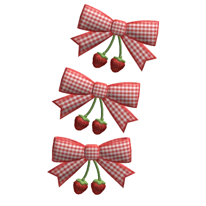 red cute bow ribbon strawberry hairclips spring