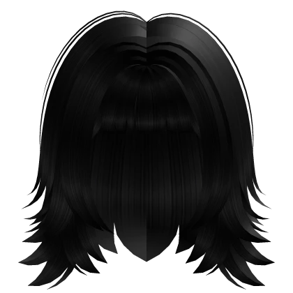 Y2K messy short wolfcut hair in black