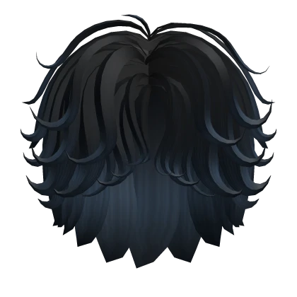 Messy Emo Middle Part Boy Anime Hair in Blue