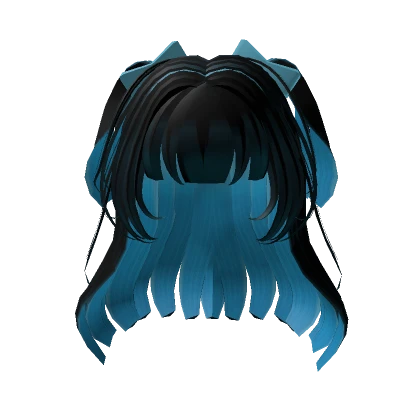 Twin Tails Hime Cut (Black-Blue)