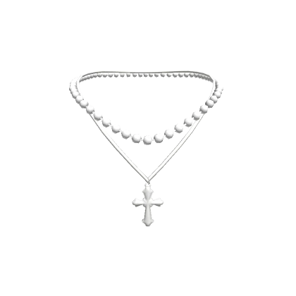 3.0 Cross Y2K Necklace - White