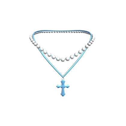 3.0 Cross Y2K Necklace - Blue White
