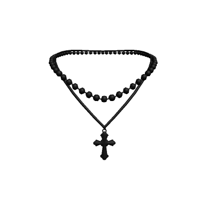 3.0 Cross Y2K Necklace - Black