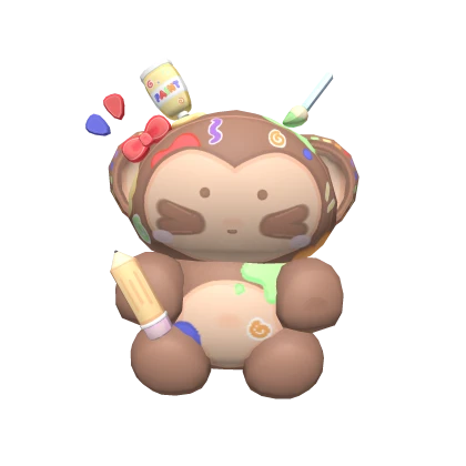 Artist Painted Monkey Plush