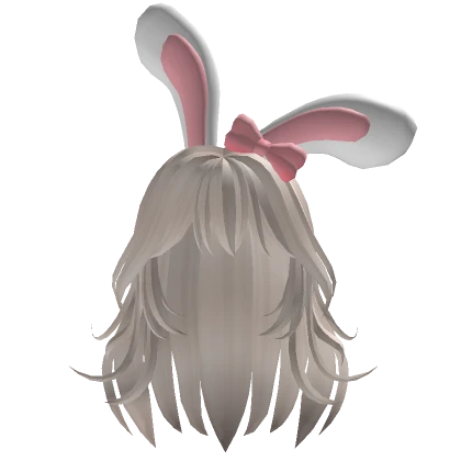 Platinum Hair with Bow and Bunny Ears