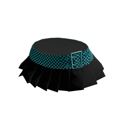 Y2K Punk Mini Pleated Skirt - Blue Checker Belt
