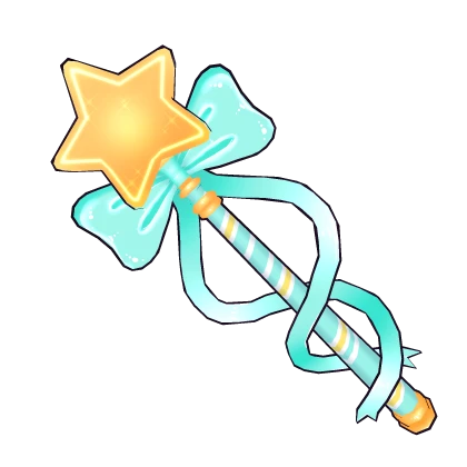 Magical  Cartoon Star Staff Blue Ribbon Bow
