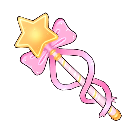 Magical Star Staff Pink Ribbon Bow