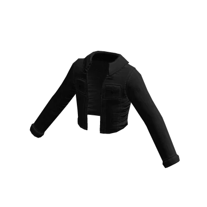 Crop Denim Jacket (Black)
