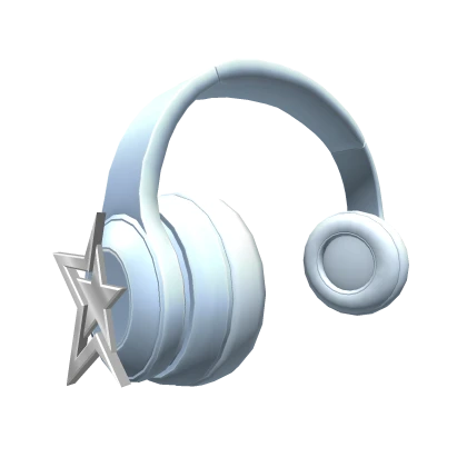 Light Blue Y2K Star Headphones