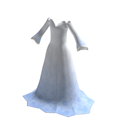 Vampire Queen Rose Dress - White & Blue