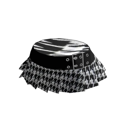 Houndstooth Tennis Black White Ruffle Mini Skirt