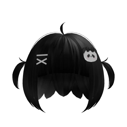 ♡ Short Kawaii Panda Hair Black ♡