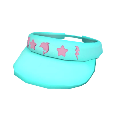 Cyan Preppy Trendy Summer Visor