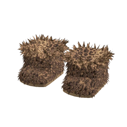 Leopard Print Fluffy Y2K Gyaru Fur Boots