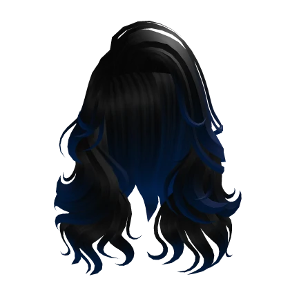 Black Dark Blue Ombre Big Curly Long Mermaid Hair