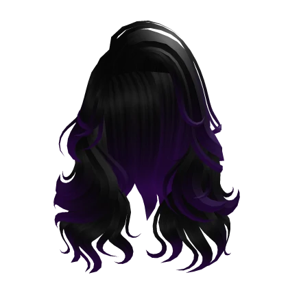 Black Dark Purple Big Curly Long Mermaid Wavy Hair