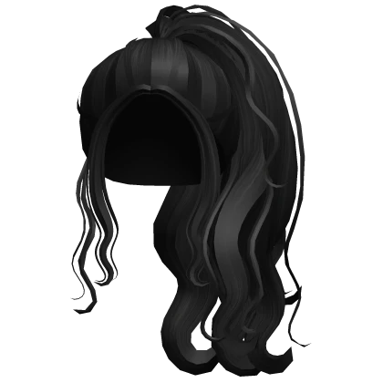 ♡ long curly ponytail (black)