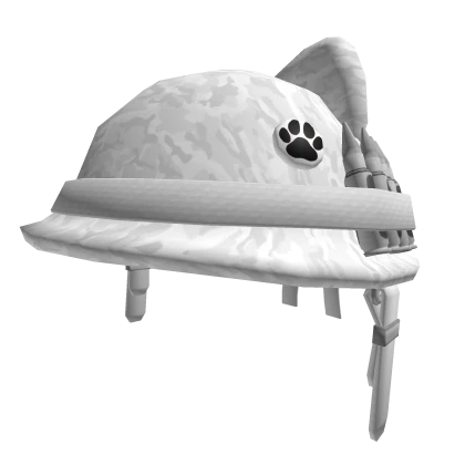cute white kawaii military cat helmet 