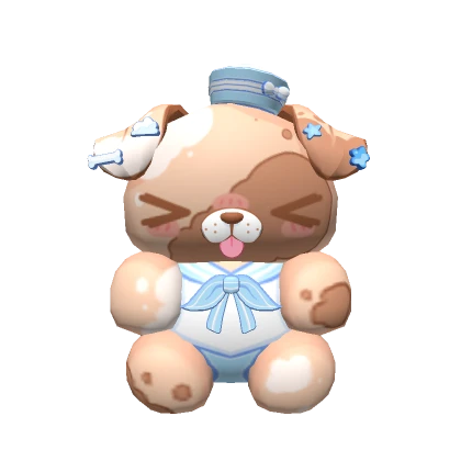 Kawaii Tan Sailor Pup Plush