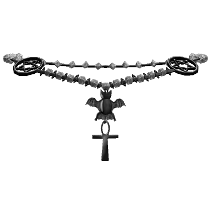 Gothic Bat Grunge Face Rosary