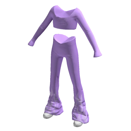 Studded Flame Flared Pants Crop Top Outfit Lilac