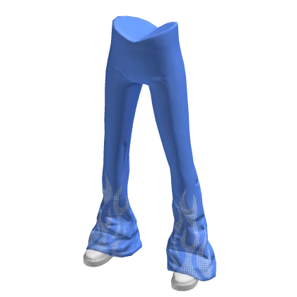 Studded Flame Flared Pants & Shoes Blue