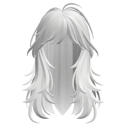 Wavy long hair white