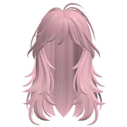 Wavy long hair pink