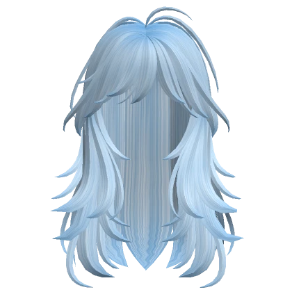 Wavy long hair blue